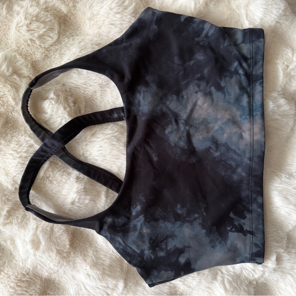 Alphalete Black and Gray Tie-Dye Sports Bra